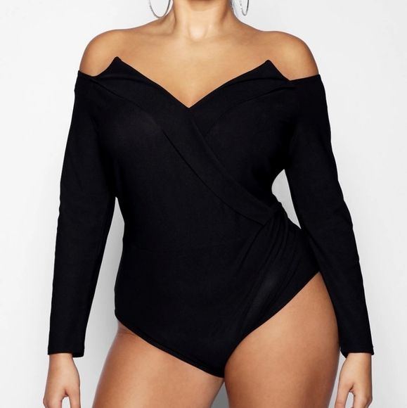 Boohoo Plus Tops - Boohoo plus structured wrap bodysuit
